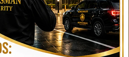 Close protection officer in executive protection duty